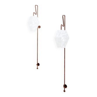 Pair of large patinated metal wall sconces by Mattia Bonetti 2009