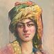 Orientalist painting, portrait of a woman, 1940/60