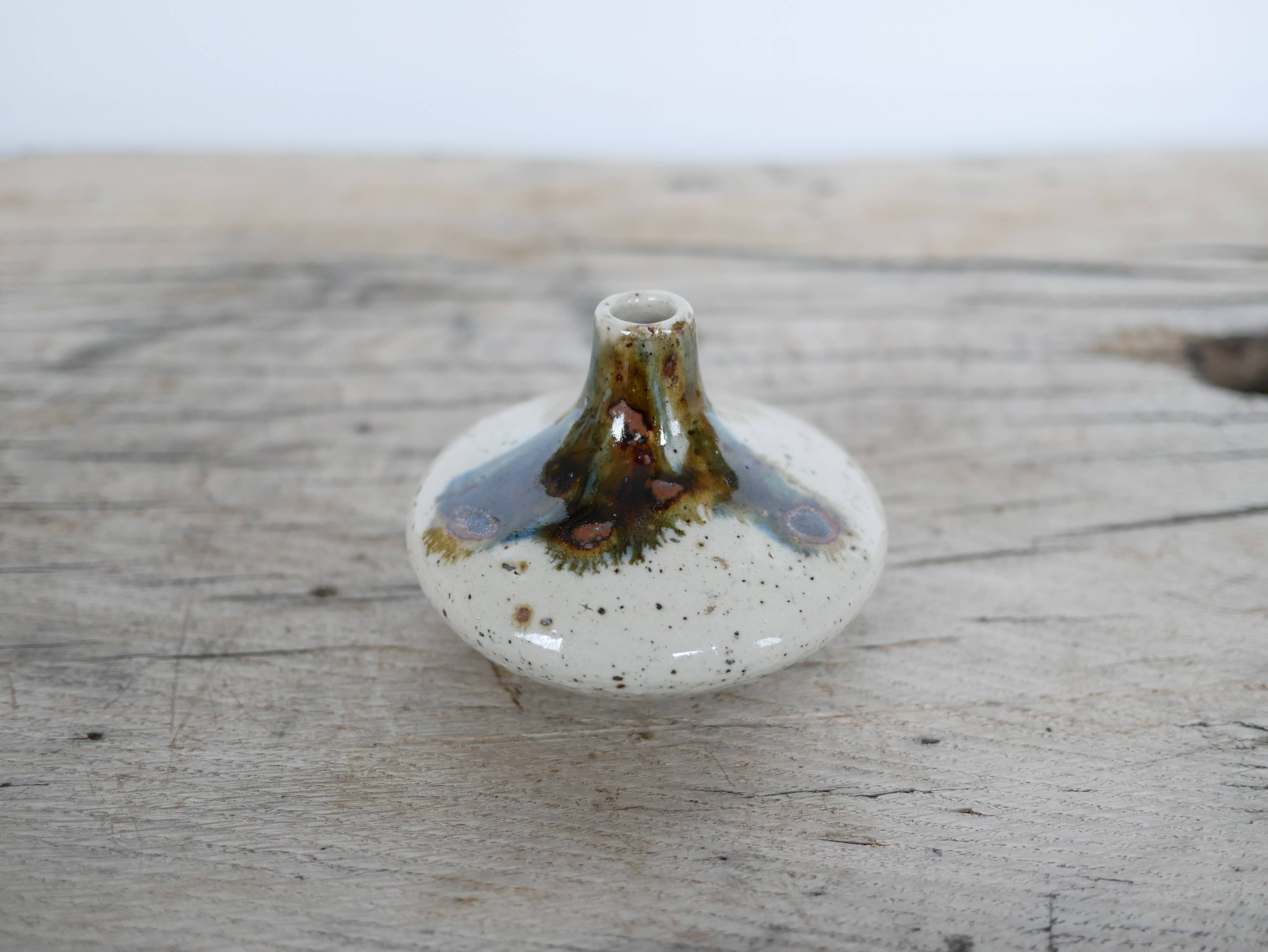 Vintage sandstone soliflore vase signed Cazes