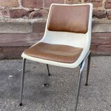 Suite of 4 chairs Design of Showroom Allibert 1970 Vintage faux metal and plastic shell
