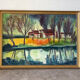 House by the water, oil on canvas signed