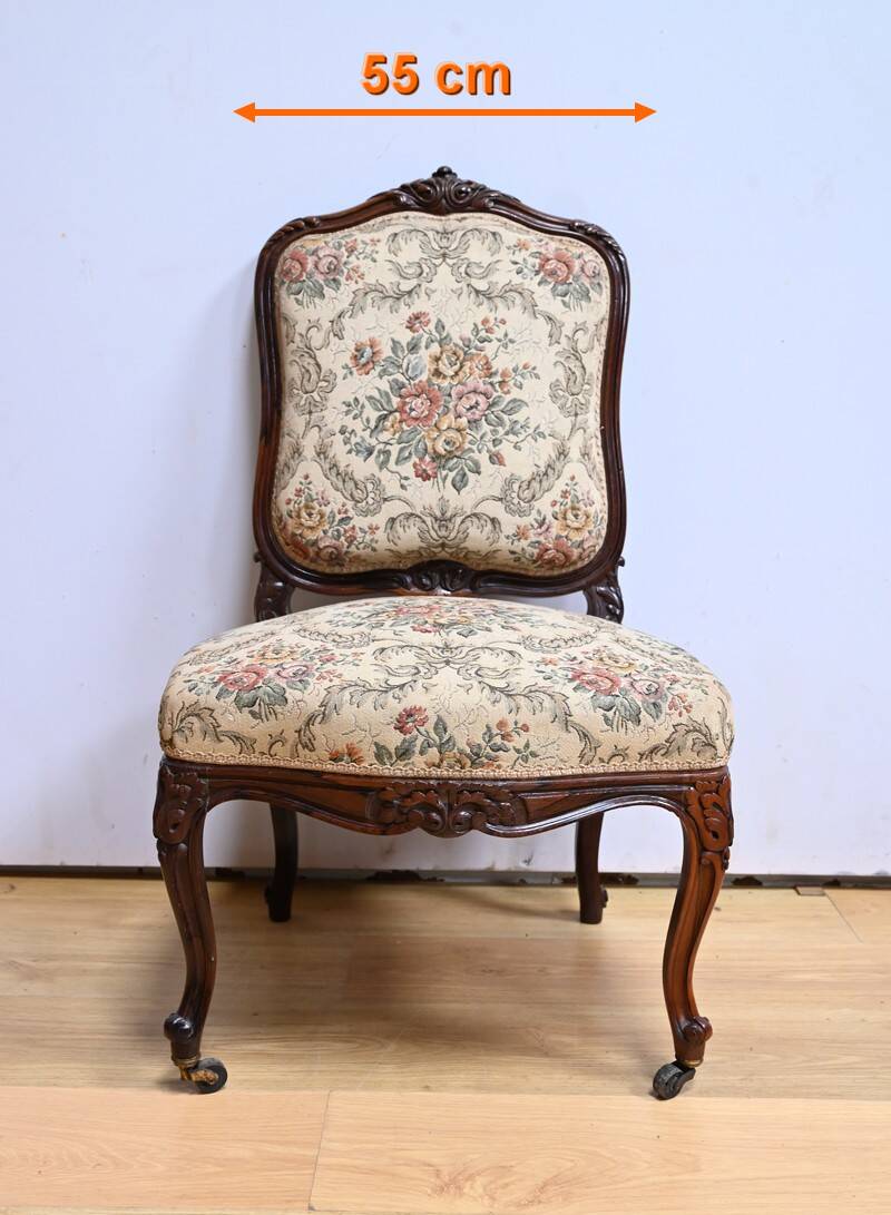 Suite of 4 Rosewood Chairs, Louis XV style, Napoleon III period – Mid-19th century