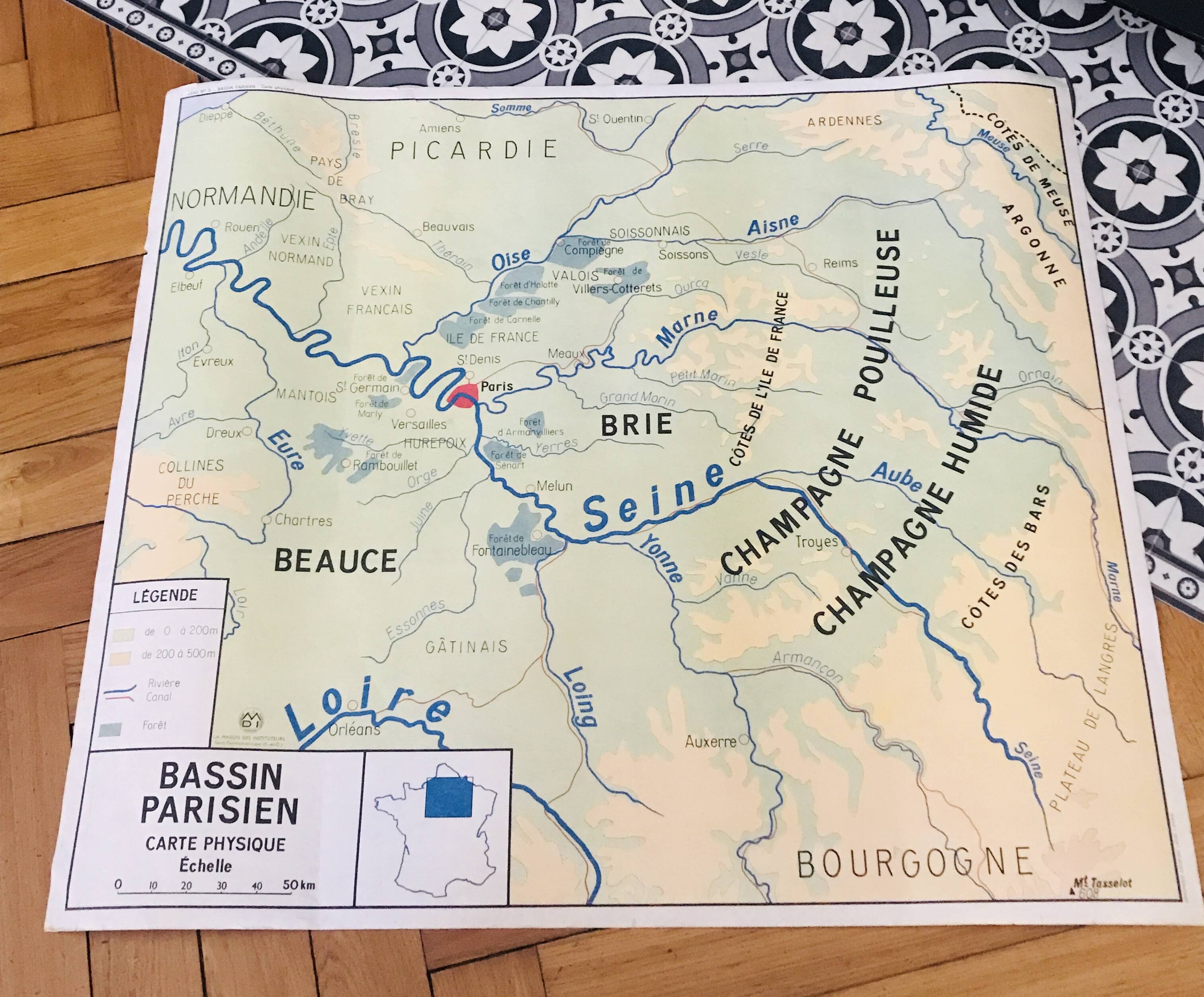 Normandy school map 1960s