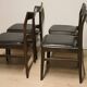 Set of 4 vintage chairs in teak and imitation leather, 1960s