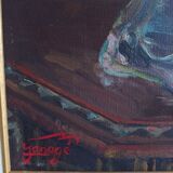 Jeanne janoge (1890-?) oil on canvas 54x37 / bouquet of flowers and mask