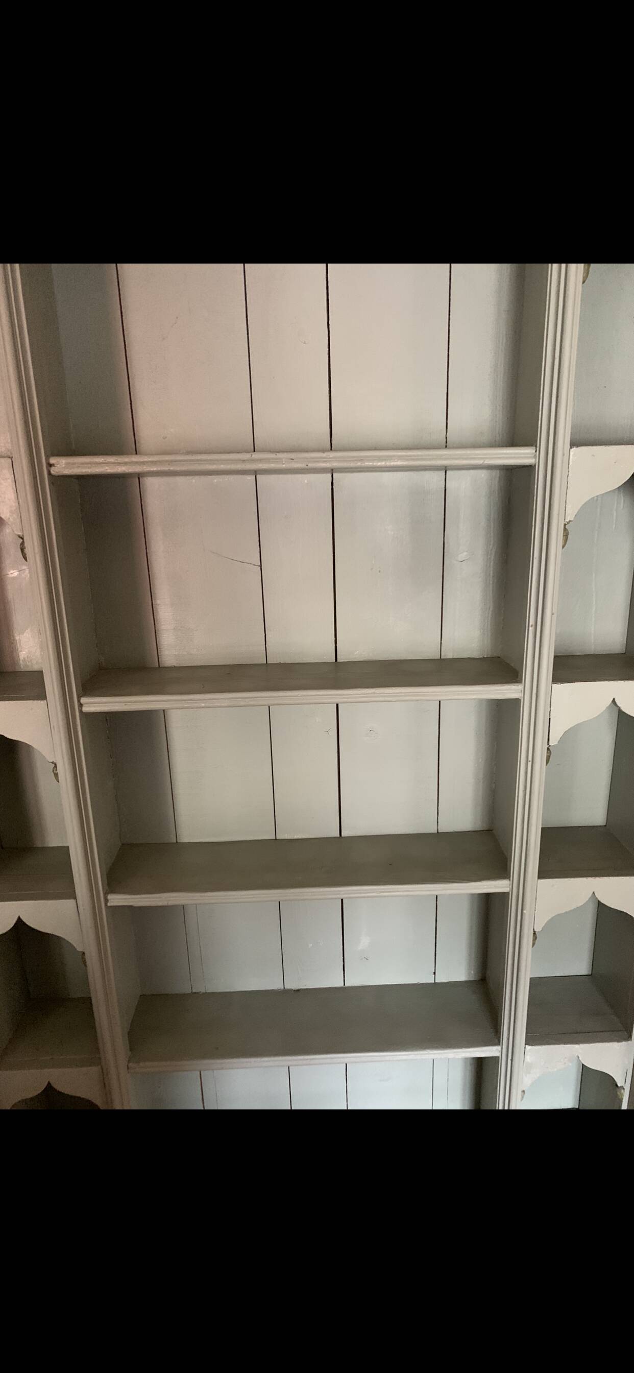 Painted wooden wall shelf