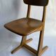 Suite of 6 chairs foot compass 1960 beautiful blond patina