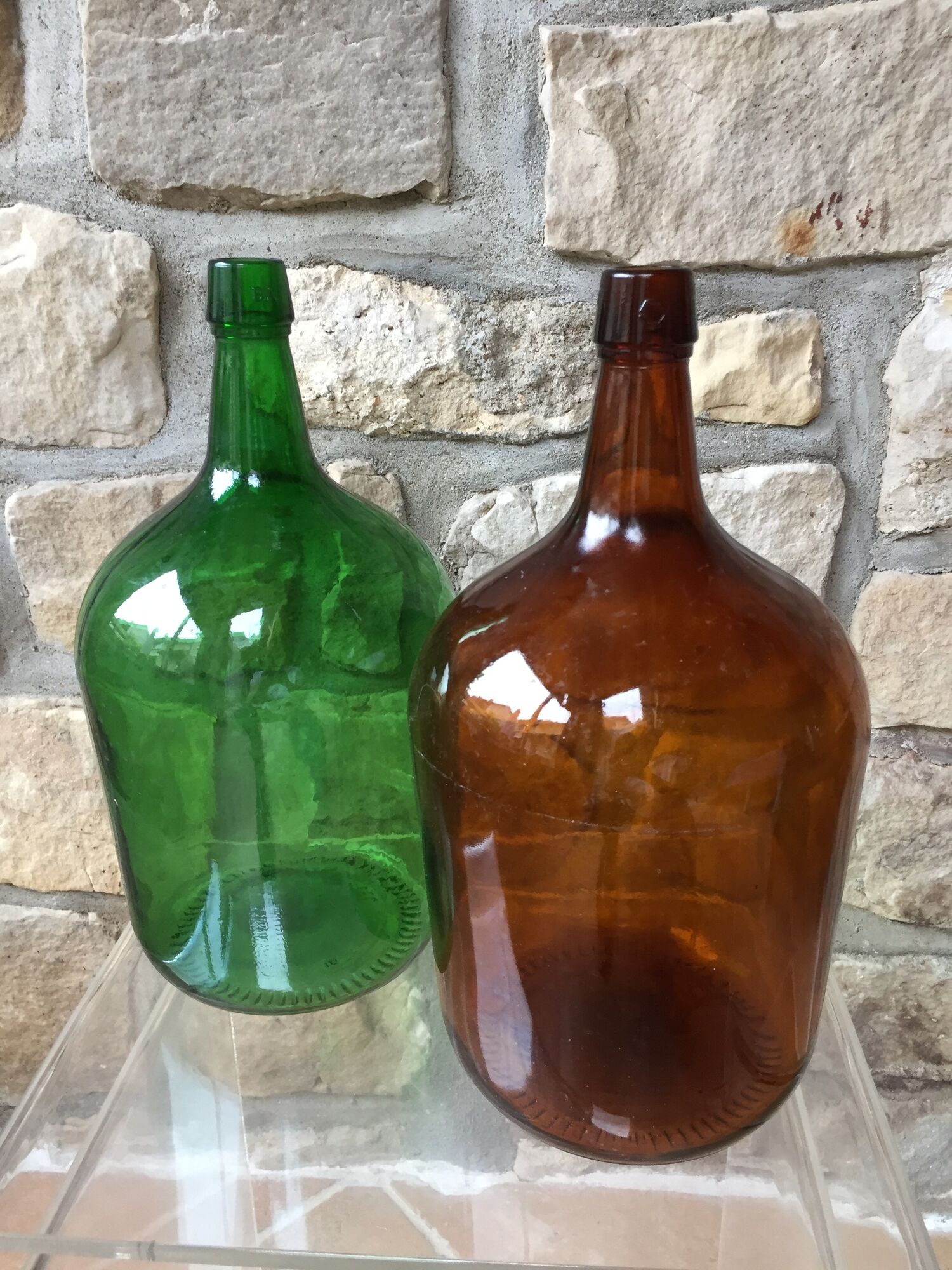 Lot of two demijohns