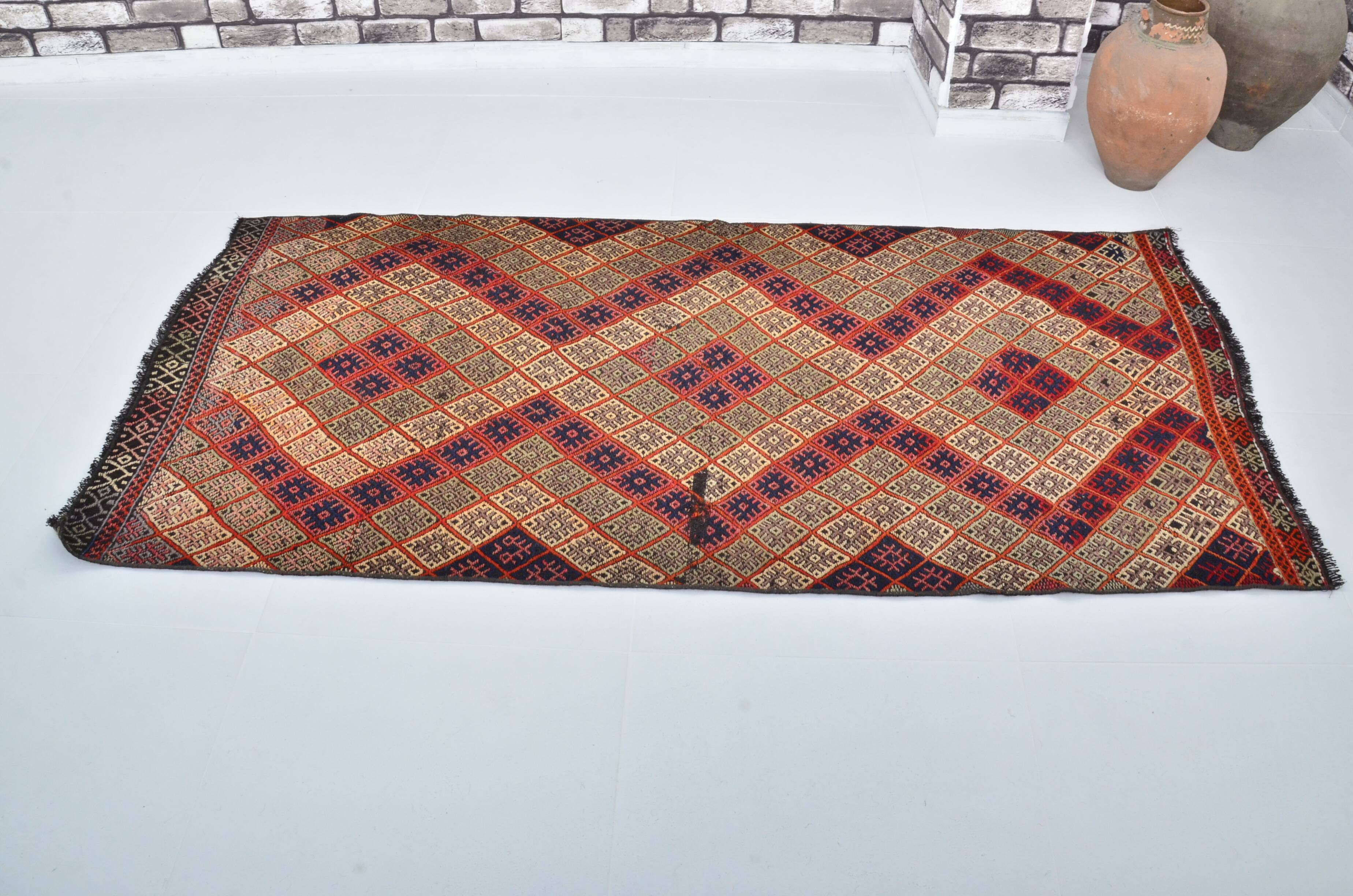 Geometric Anatolian Kurdish Kilim Rug sku 3394