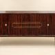 Enfilade buffet bas – Style Art Déco – Placage ébène de Macassar – Laiton