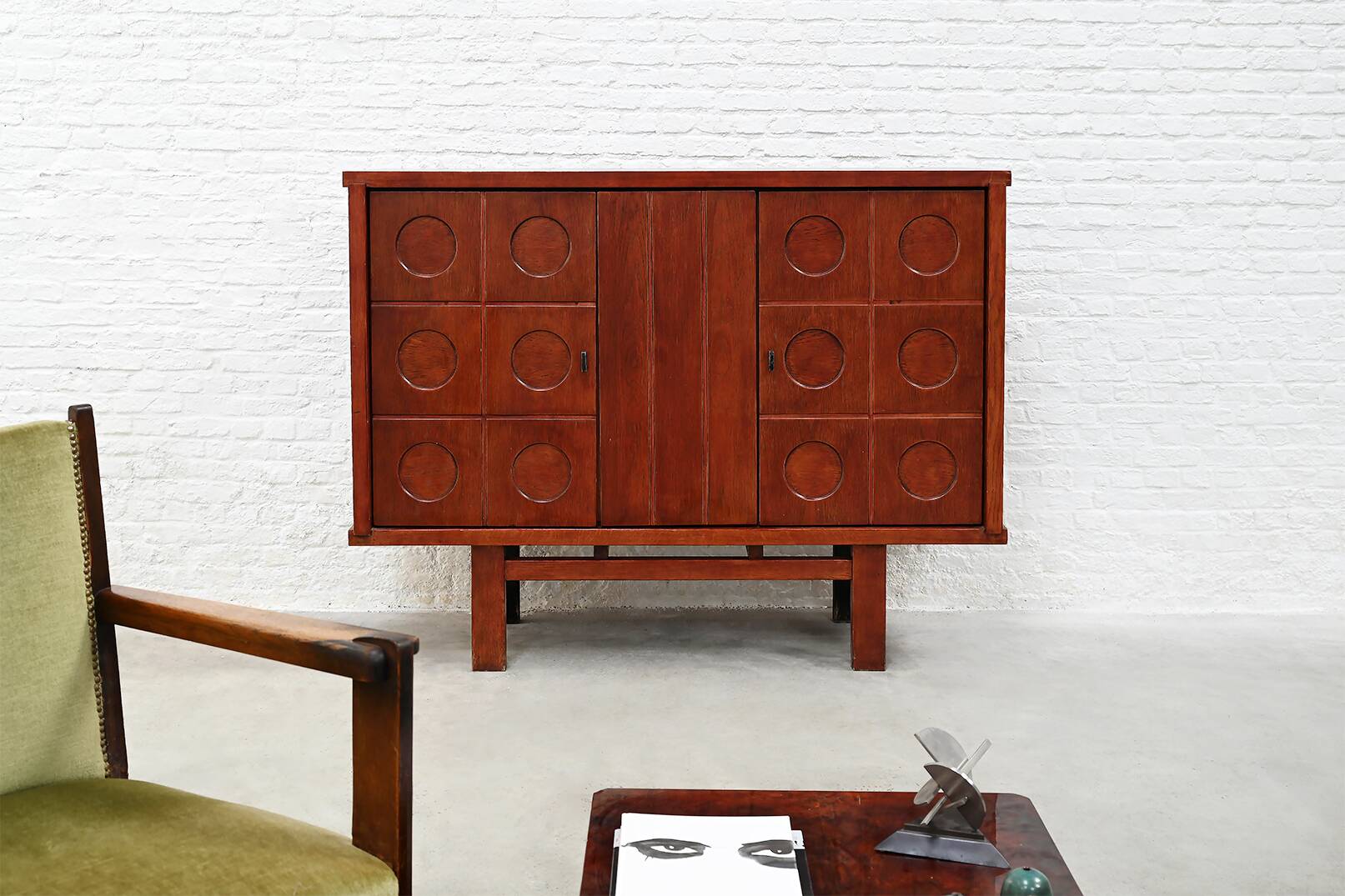 Brutalist Bar Cabinet in Oak, Belgium, 1970s