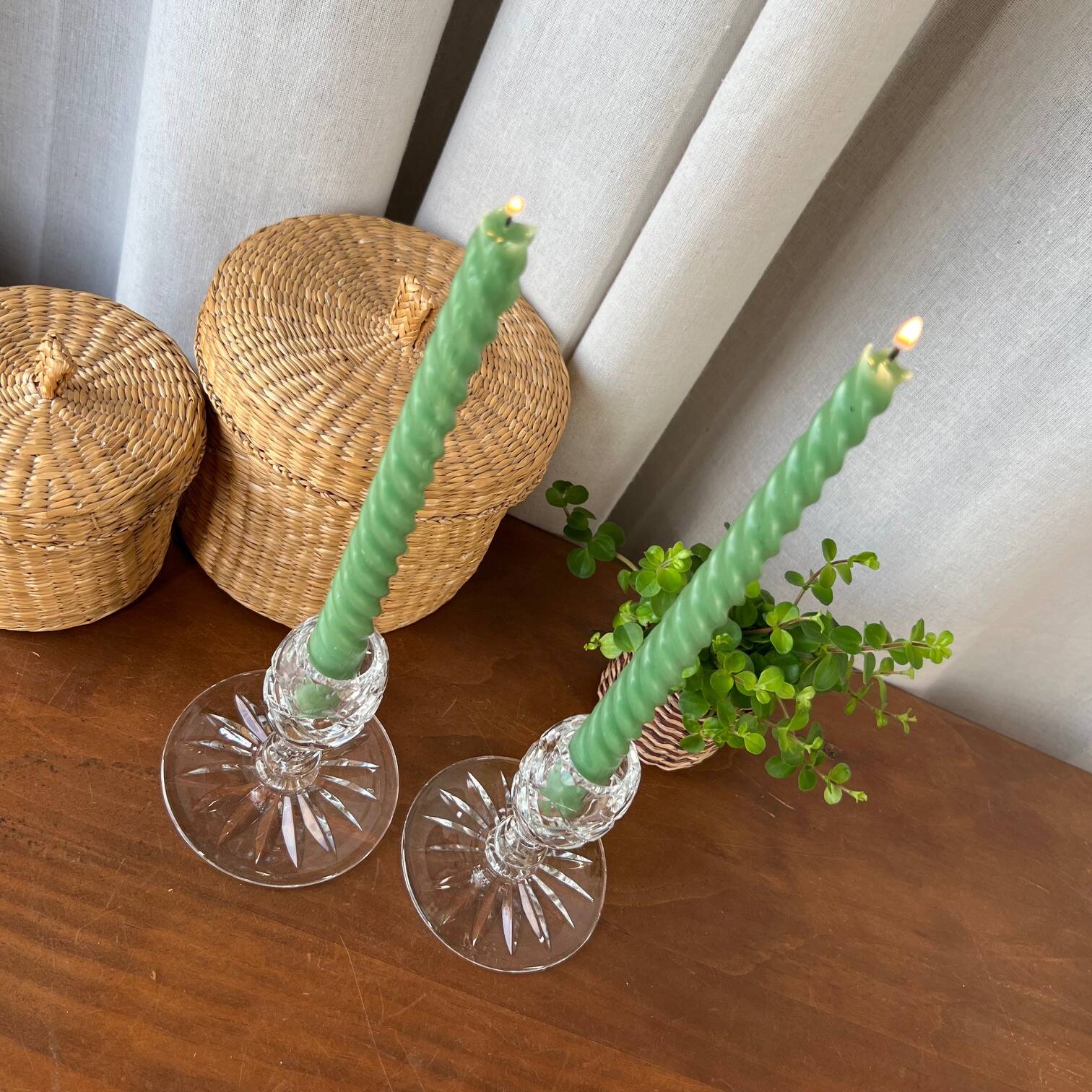 Crystal candlestick duo