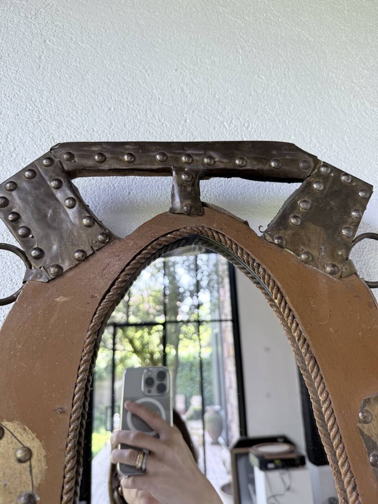 Brutalist handcrafted mirror "horse"