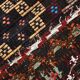 Tapis Kilim tribal bleu et bordeaux