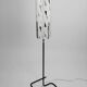 Floor Lamp with Sven Markelius “Pythagoras” Fabric Shade — Nordiska Kompaniet (attr.), Sweden, circa 1955–1960
