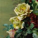 Pair of roses paintings-circa 1900