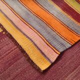 5x8 Shades Of Burgundy Persian Kilim Rug, 153x239Cm