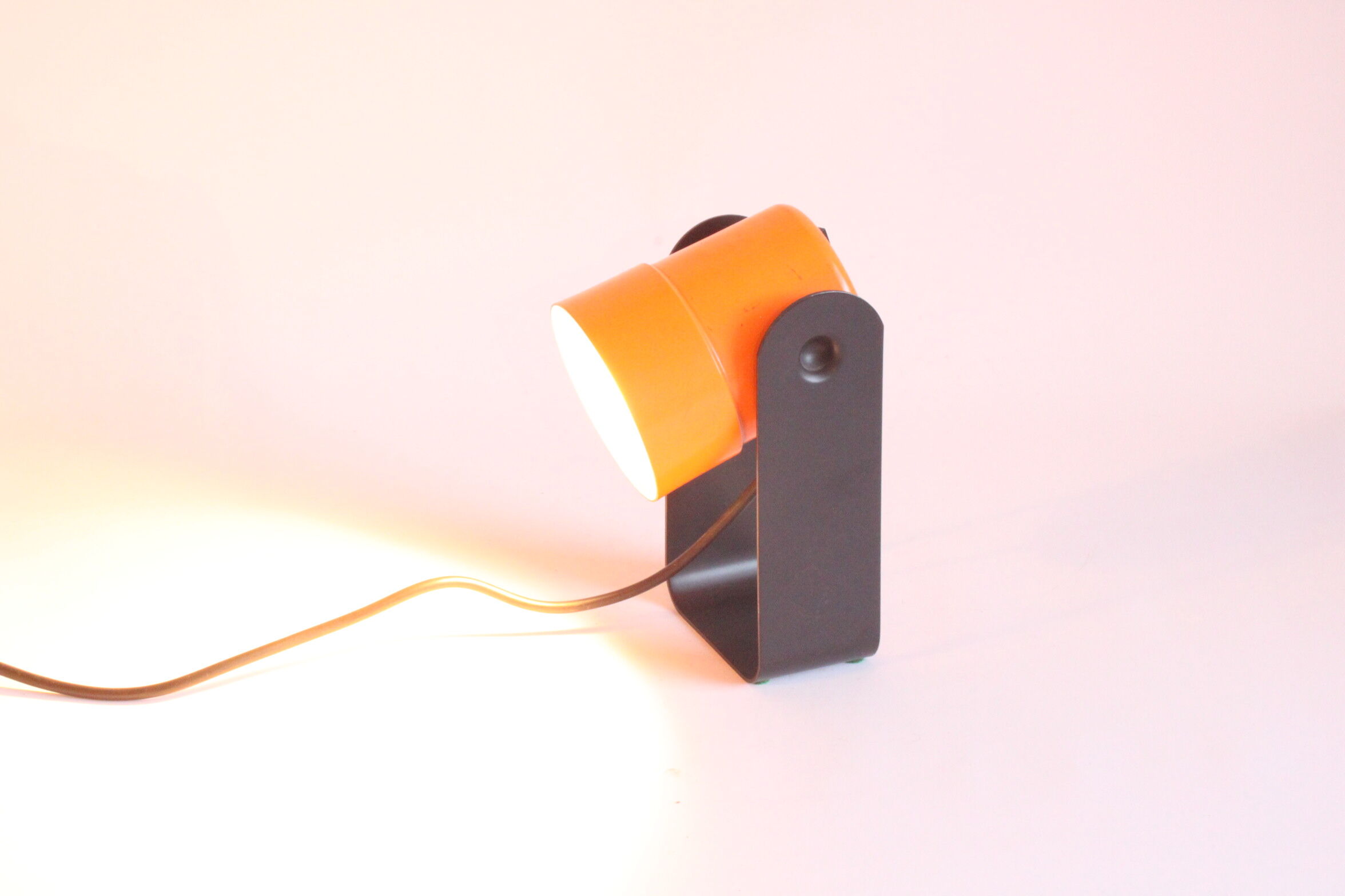 Orange table or wall lamp by karl lang for sis leuchten, germany 1976.