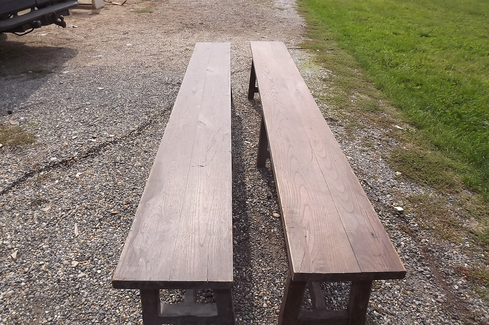 Pair of oak benches