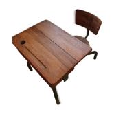 Bureau d’écolier en bois et métal