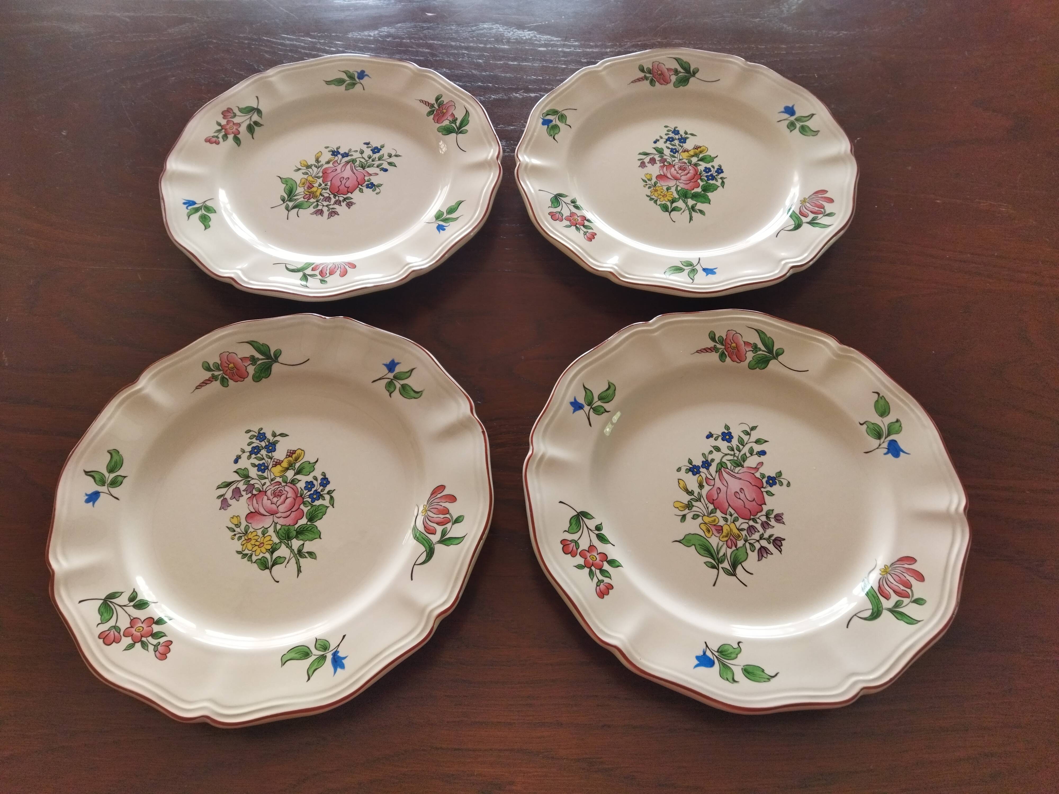 9 dessert plates “Réverbère fin” KG Lunéville