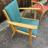Set of 3 vintage 50s armchairs – Scandinavian design