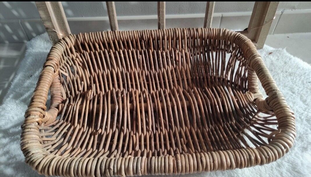 Vintage basket in braided wicker