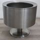 Large brushed metal plant pot holder 1970