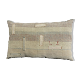 Coussin artisanal en toile ancienne style Kilim