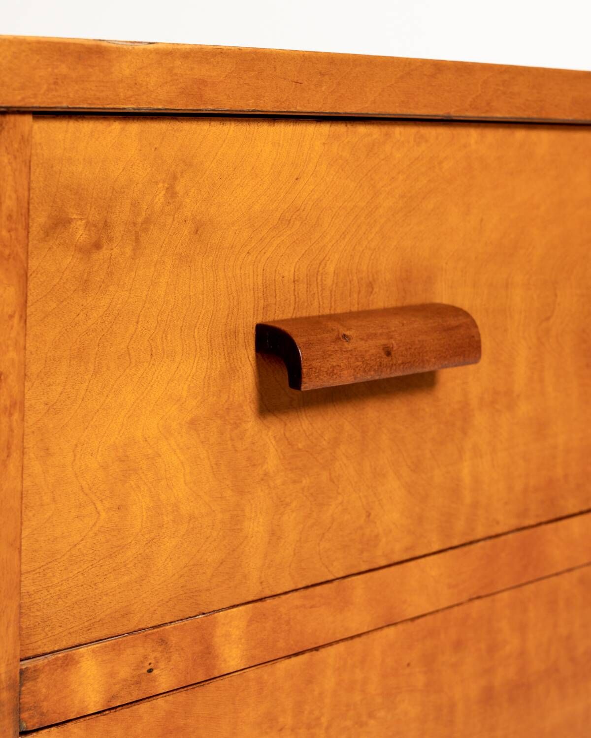 Swedish Art Deco Flame Birch Chest of Drawers