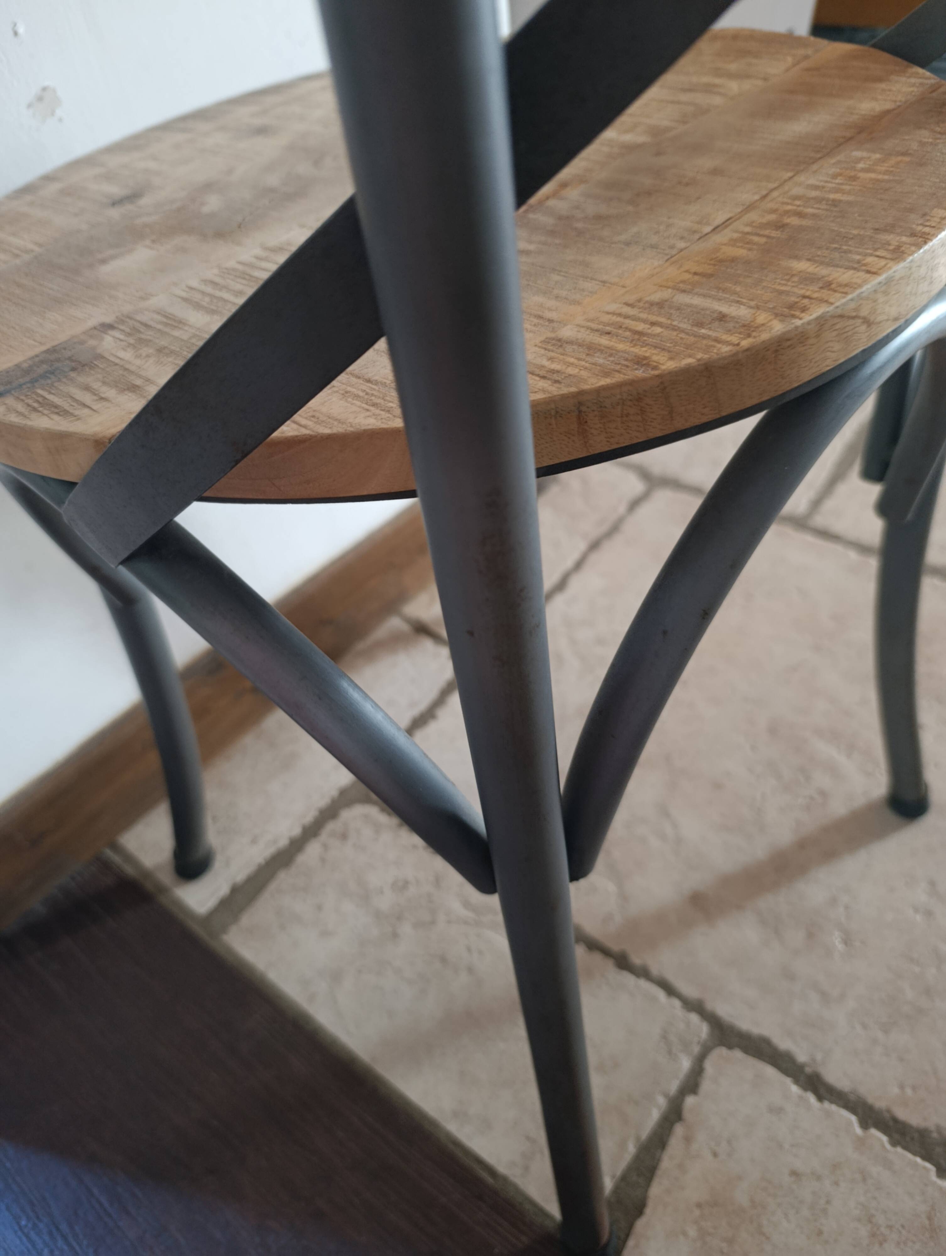 Bistro chair in wood and metal