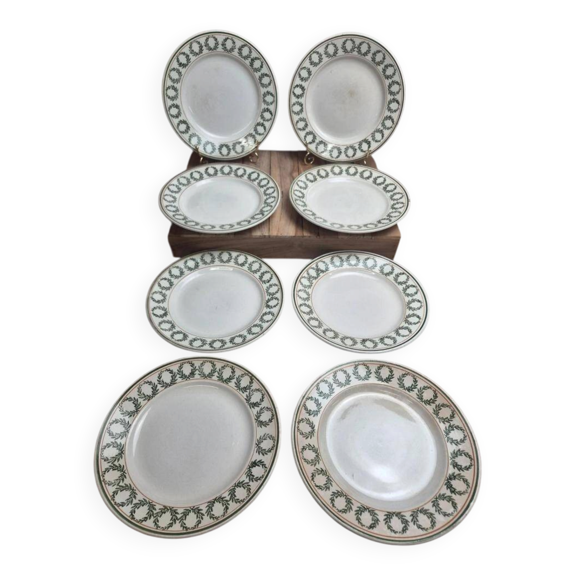 Set of 8 dessert plates Saint-Amand Hamage model Marceau – antique earthenware