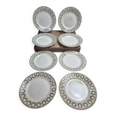 Lot de 8 assiettes à dessert Saint-amand Hamage modèle Marceau – faïence ancienne