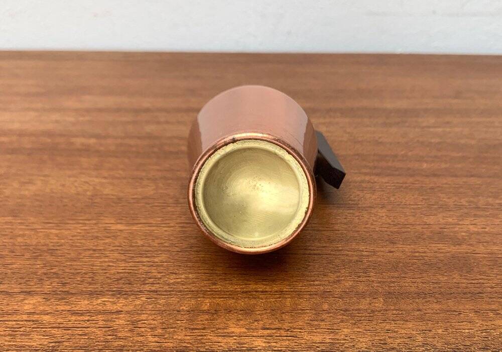 Carafe Vase Cooper and Teak German Mid-Century, 1950s