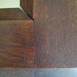 Rustic rectangular vintage oak wall mirror