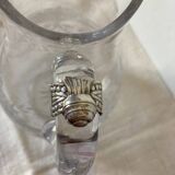 2 crystal and solid silver carafes