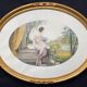 Tableau (Art Déco, circa 1930) "Elégante à l'éventail et aux roses" signé André