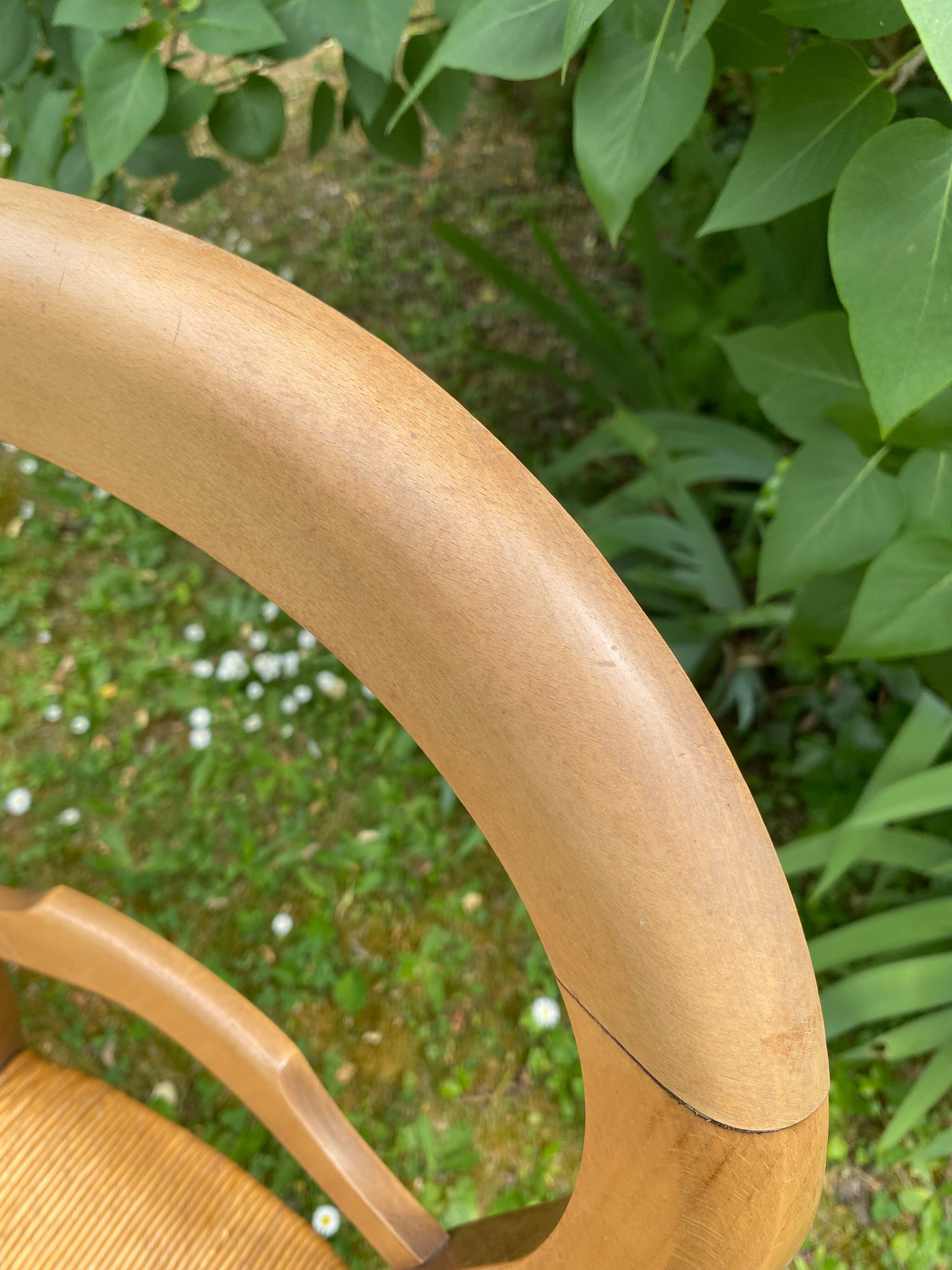 Deux chaises paillées création artisanale années 80