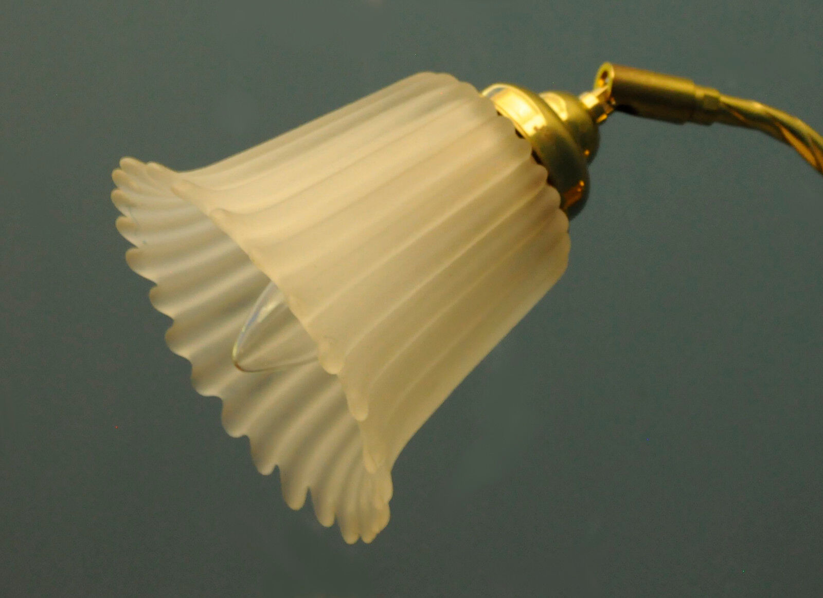 Danish wall lamp, brass and glass
