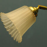 Danish wall lamp, brass and glass