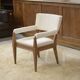 Art Deco modernist armchair in ash and cream boucle by Pierre Gouffé 1940s