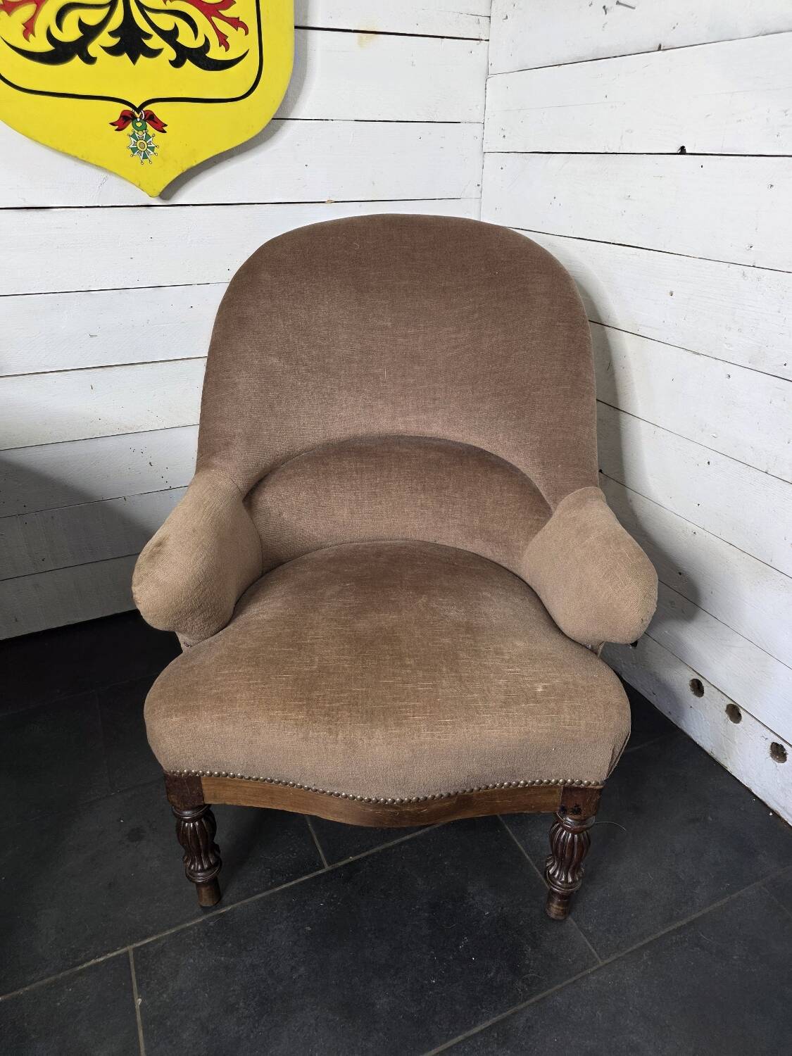 Louis Philippe style mahogany toad armchair
