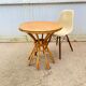 Round rattan table dia 65cm vintage 60s