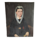Huile sur toile femme, XIXème siècle