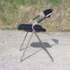 Armchair model "Rugby" design Gilbert Steiner Chrome and Black - 60s