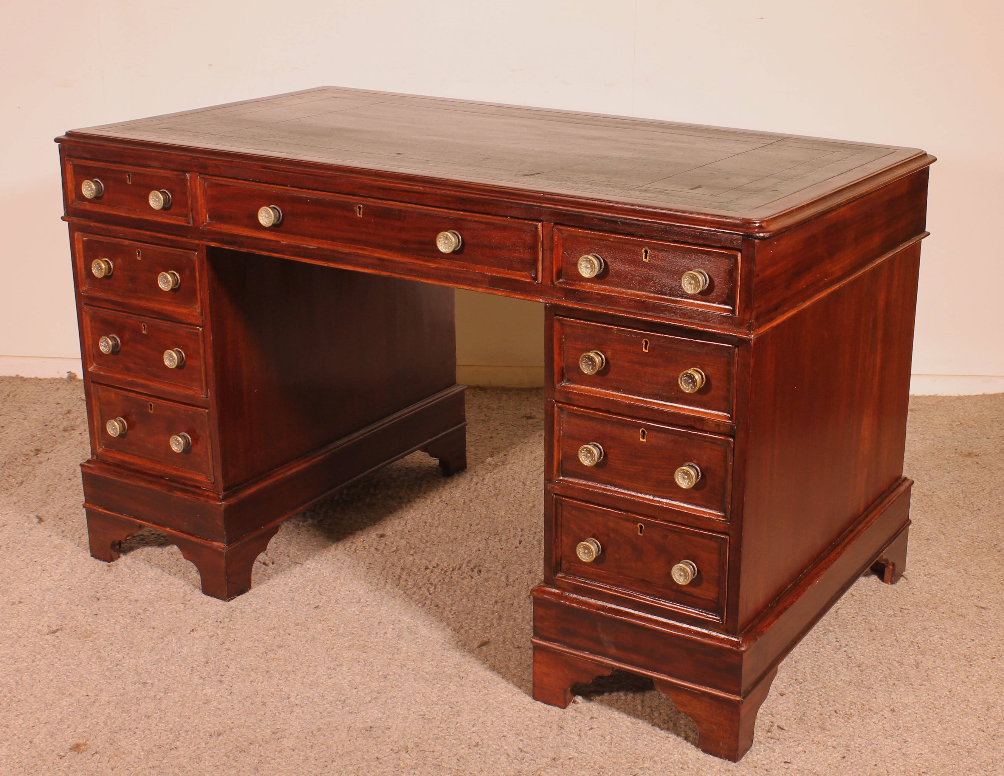 Small Desk with Drawers in Mahogany, 19th Century
