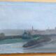 Oil painting on canvas view of Florence San Frediano early 1900