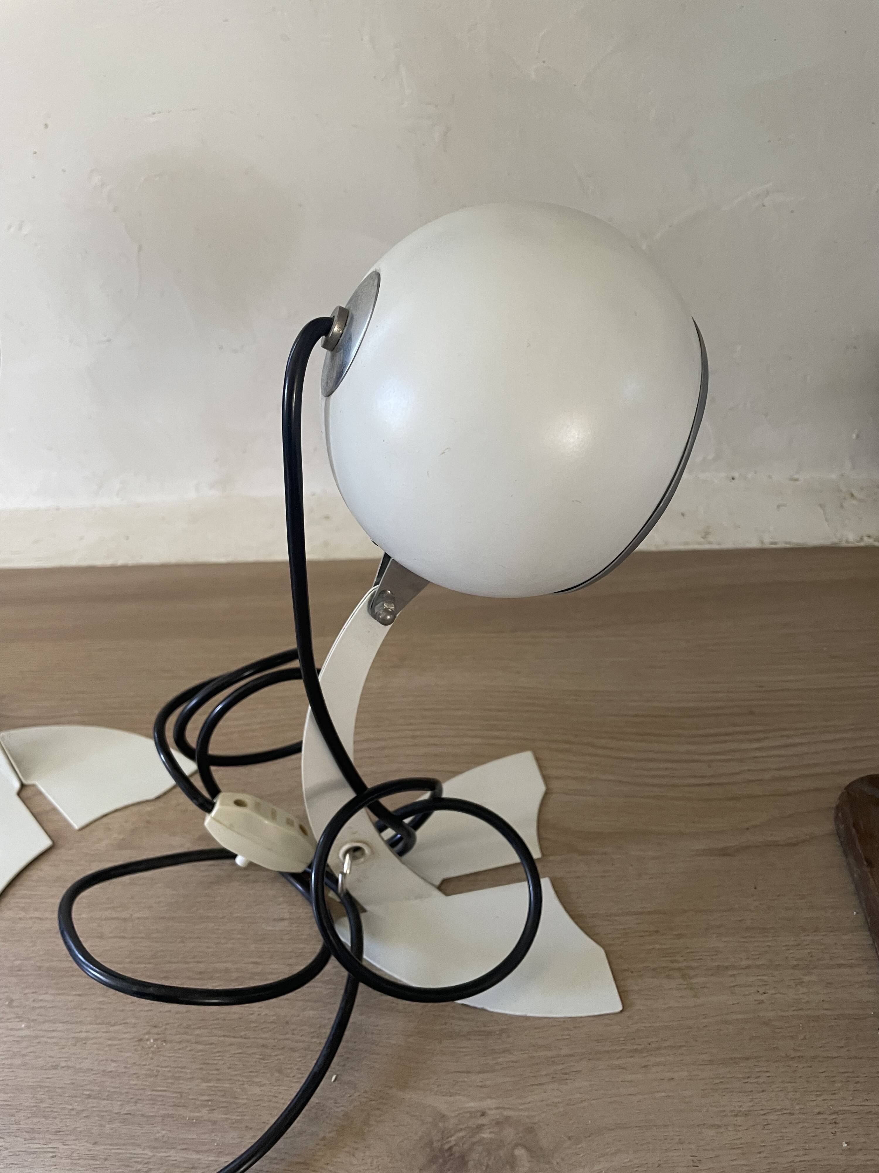 Adjustable eye ball lamp, Italian design from the 1970s.