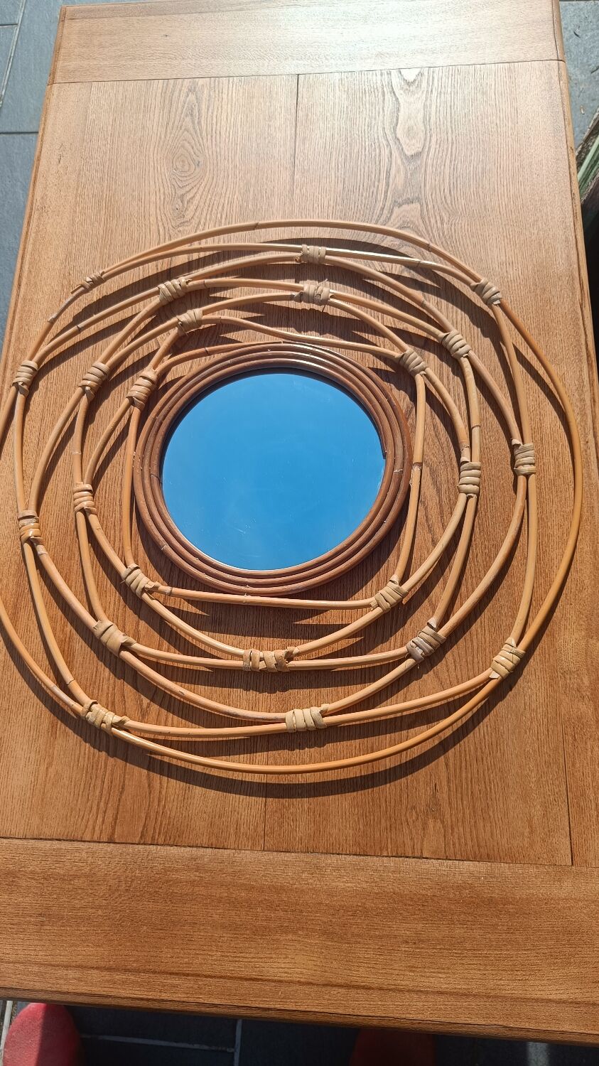 Rattan mirror, bohemian