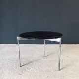 Midcentury Modern Leather Tripod Stool by Uno & Östen Kristiansson for Luxus, Sweden, 1960s